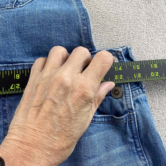 Hollister Womens Boyfriend Overalls Medium Straight Leg Distressed Blue Denim - Picture 7 of 16